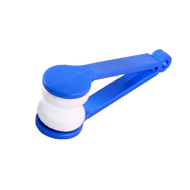 Dispozitiv pentru curatarea lentilelor de ochelari, Vaxiuja, Plastic, Albastru