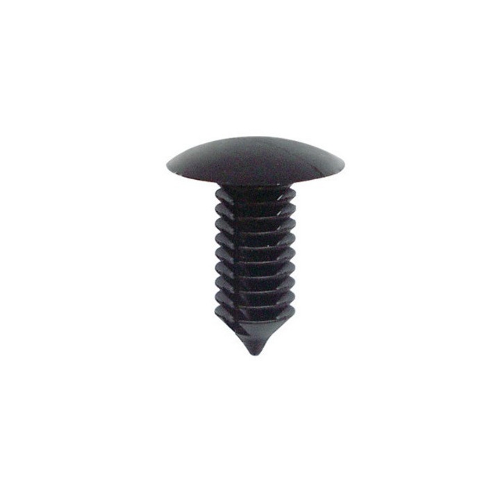 Set 100 nituri auto Restagraf, diametru 7.15 mm, din plastic, negru, pentru elemente caroserie auto