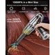 Techone Dust Master 3 az 1-ben hordozható autós porszívó, 15000 Pa, 100 W, 2 sebesség, HEPA szűrő, légfúvó funkció, vákuum funkció, 4000 mAh akkumulátor, ezüst