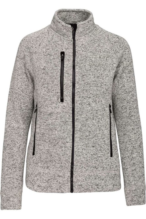 Jacheta pentru femei din microfleece - KA9107, Gri deschis melange