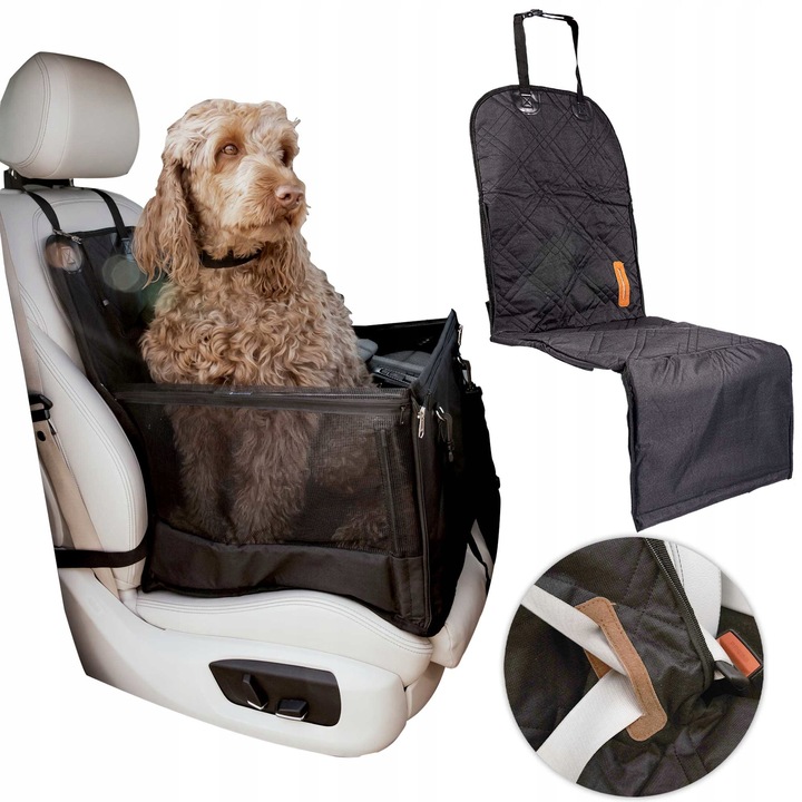 Covoras De Protectie Auto, Pentru Caini, Se Monteaza Pe Bancheta, Protejeaza Tapiteria De Murdarie, Material Impermeabil Si Rezistent, Fixare Sigura, Universal, Usor De Curatat, Culoare Negru