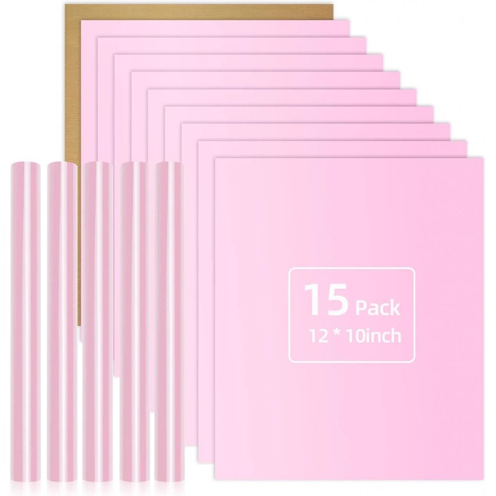 Set 15 foi de vinil pentru transfer Yrym Ht, roz, 30, 5 x 25, 4 cm ...