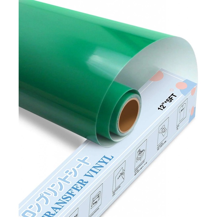 Rola de vinil pentru transfer termic, 152.4 x 30.5 cm, verde