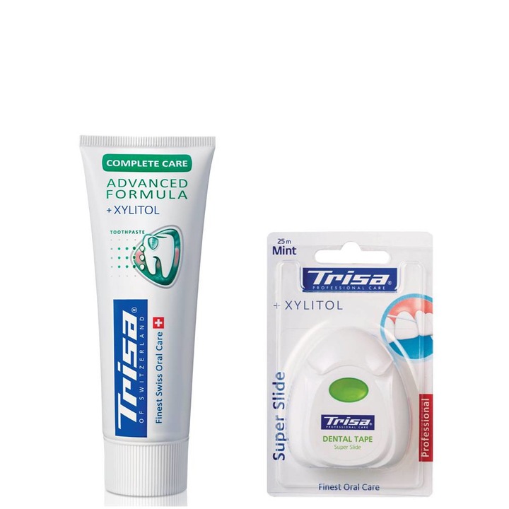 Csomag Trisa Paste Complete Care 75 ml Super Slide Tape 904210+678511 Multicolor