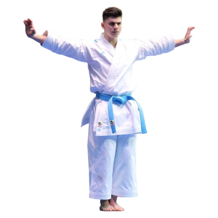 Kimono Karate Adidas kata shori, MS-1273, Bumbac, Alb, XS INTL, 150 cm