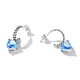 Cercei argint cu inimioare albastre, BeSpecial, EZT0118