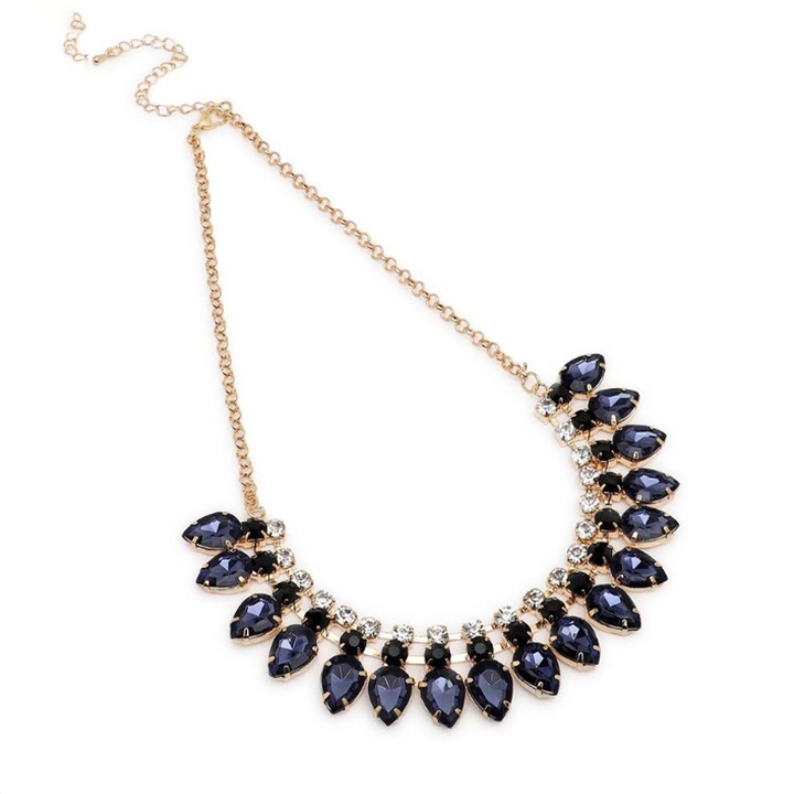 Női nyaklánc, royal modell, állítható, én vagyok a királynő téma, kék, EFAYN