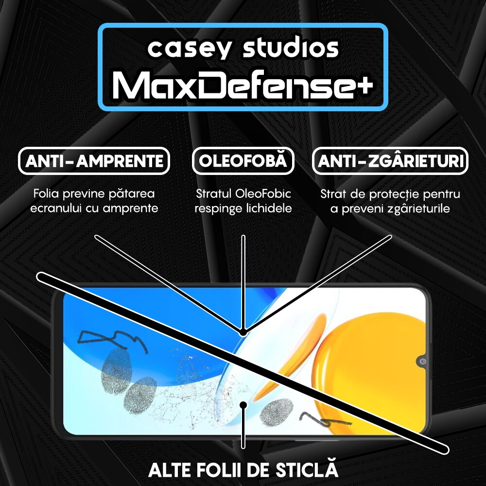Folie Sticla CASEY STUDIOS™ compatibila cu Honor X7, Full Cover 3D, Full Glue, Duritate Militara, Ultra HD, Anti Zgarieturi, Anti Socuri, Margini Negre