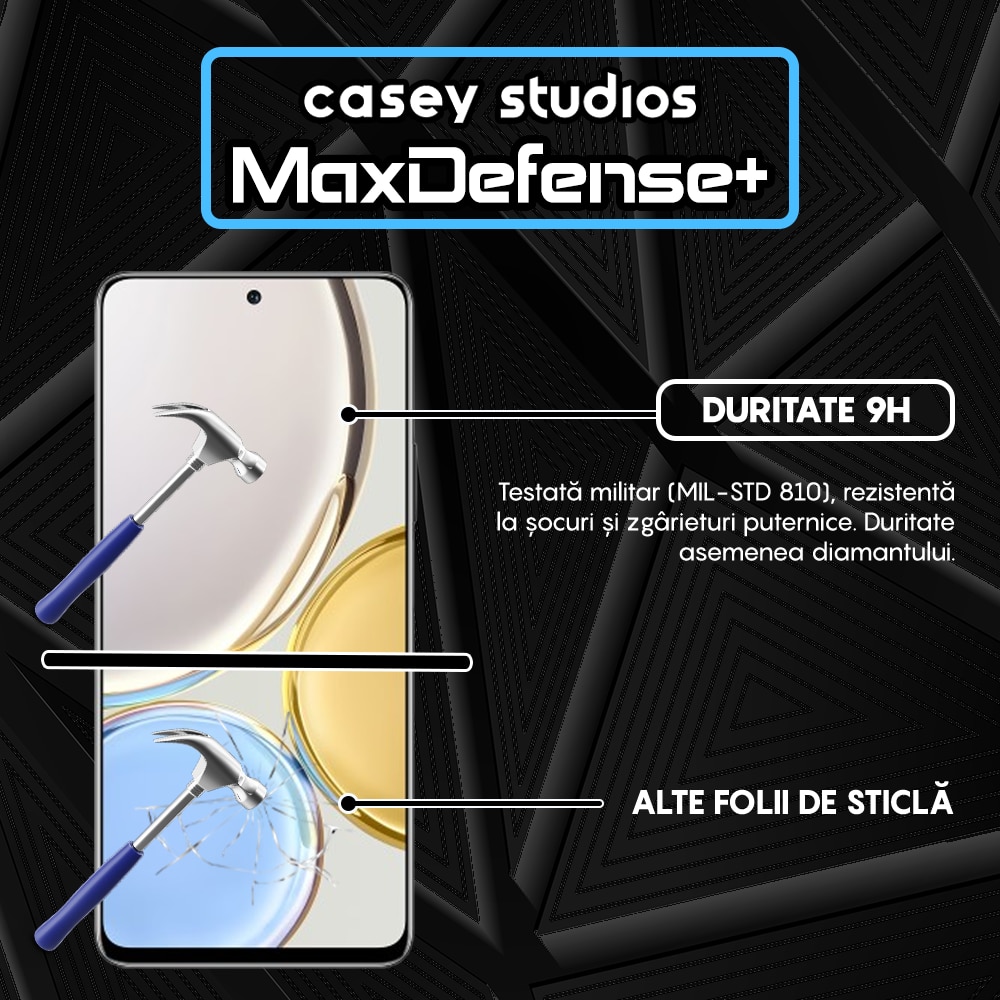 Folie Sticla CASEY STUDIOS™ compatibila cu Honor Magic 4 Lite 5G, Full Cover 3D, Full Glue, Duritate Militara, Ultra HD, Anti Zgarieturi, Anti Socuri, Margini Negre