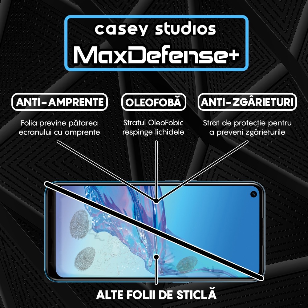 Folie Sticla CASEY STUDIOS™ compatibila cu Oppo A53 / A53s, Full Cover 3D, Full Glue, Duritate Militara, Ultra HD, Anti Zgarieturi, Anti Socuri, Margini Negre