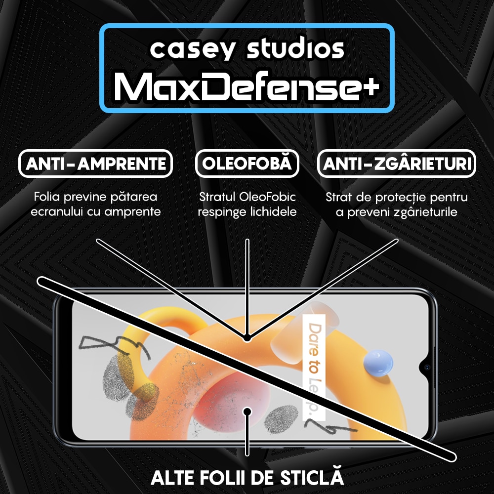 Folie Sticla CASEY STUDIOS™ compatibila cu Realme 7i / C11 / C11 (2021) / C15 / C21 / C21Y / C21Y / C25s / C25Y / Narzo 30A, Full Cover 3D, Full Glue, Duritate Militara, Ultra HD, Anti Zgarieturi, Anti Socuri, Margini Negre