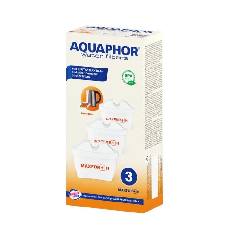 Универсални филтри Aquaphor, Maxfor+ H, за твърда вода, 3 броя - eMAG.bg