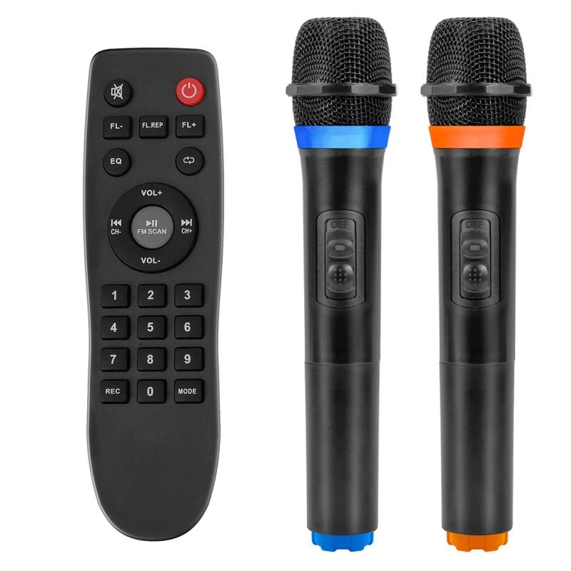 Boxa portabila Elekom EK-1818, difuzor de 18 inchi, iluminat cu LED, doua microfoane