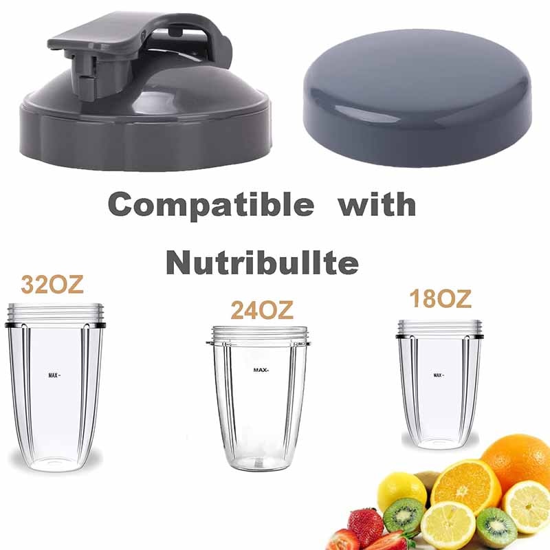 2 Coperchi Flip Top To-Go Per NutriBullet – Accessori Ricambio Per Tazze 600W E 900W, 20/24/32 Oz, Senza BPA
