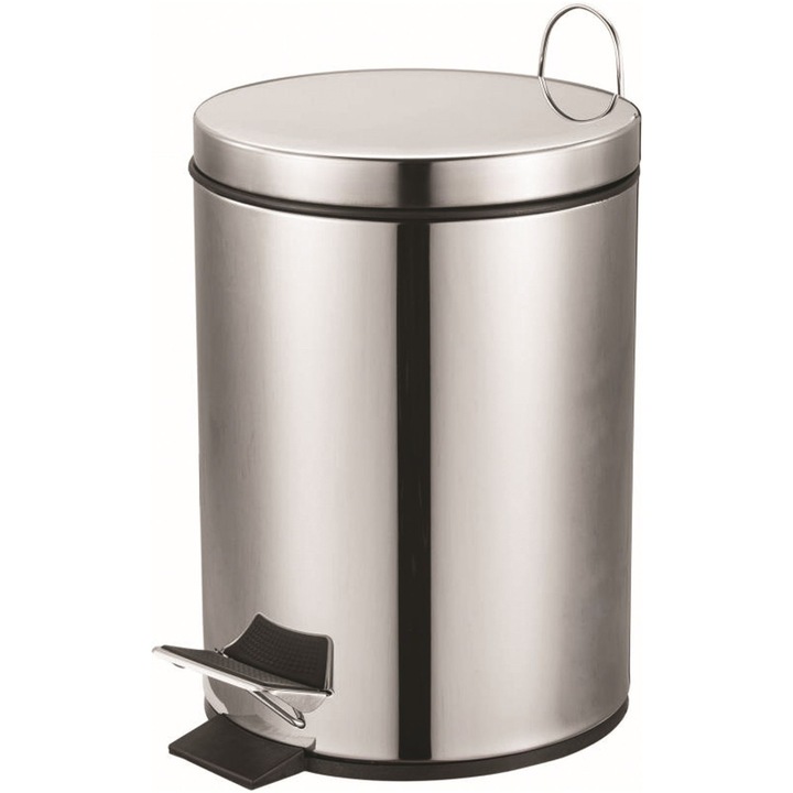 Bohmann szemetes, rozsdamentes acél, pedállal, 20 liter, fényes