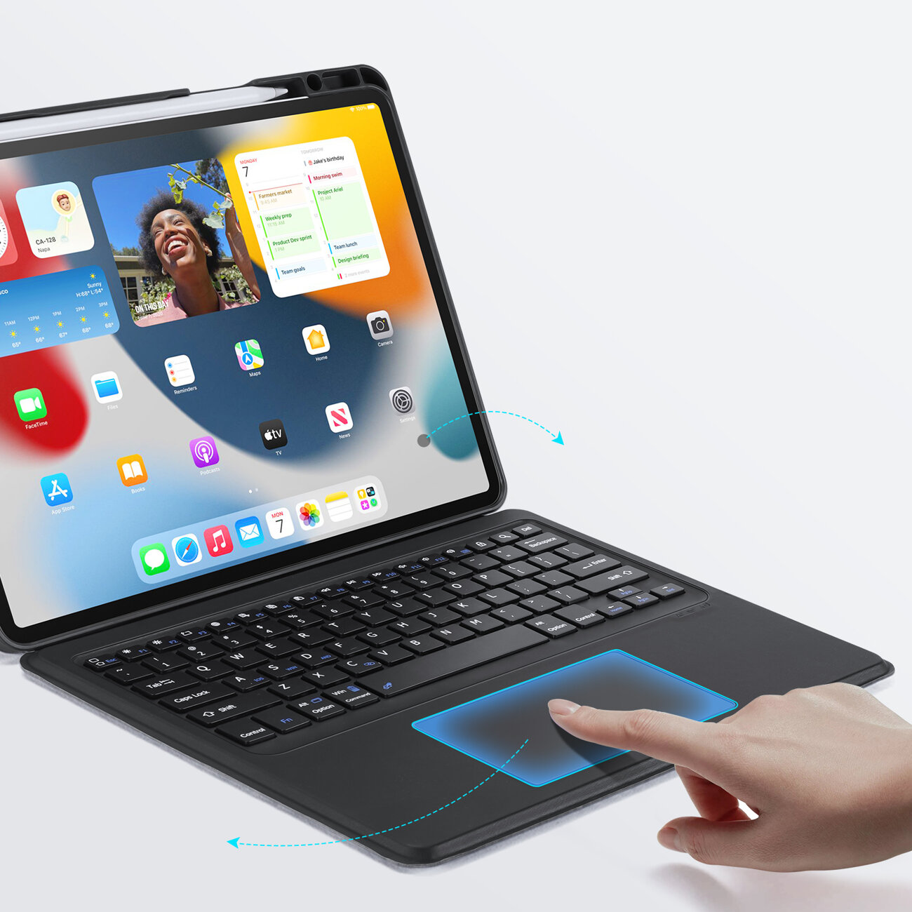 Husa cu tastatura DuxDucis Keyboard DK Series compatibila cu iPad Pro 12.9 inch 2020/2021/2022 Black