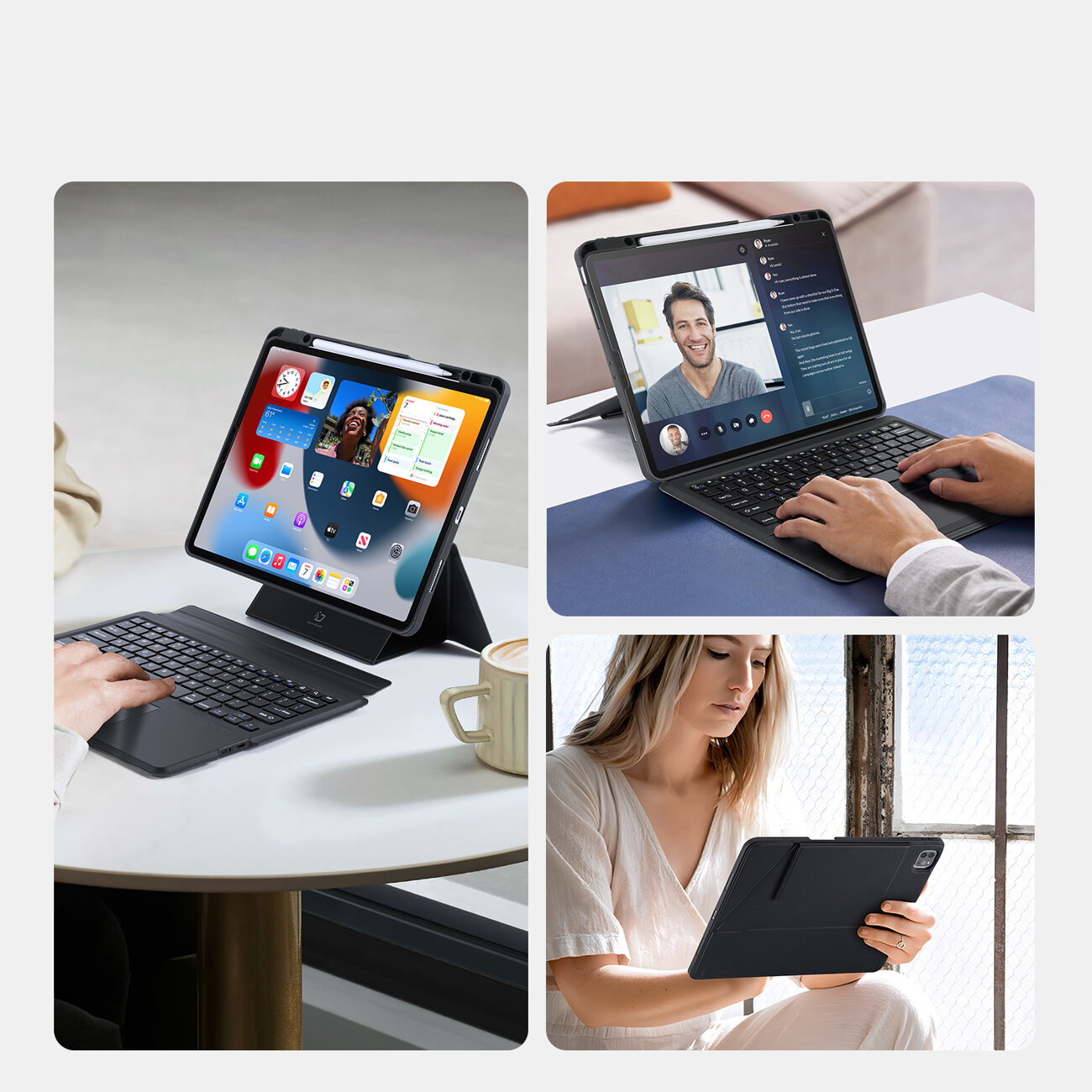 Husa cu tastatura DuxDucis Keyboard DK Series compatibila cu iPad Pro 12.9 inch 2020/2021/2022 Black