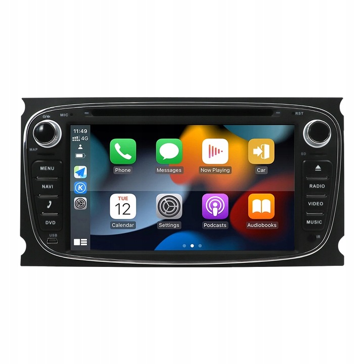 Navigatie Ford Focus Mondeo C-MAX S-MAX Galaxy II Kuga, 8GB RAM si 128GB ROM, Android 13, Display IPS 7 inch, Wireless Carplay si Android Auto, Procesor Octacore, Slot sim 4G, black
