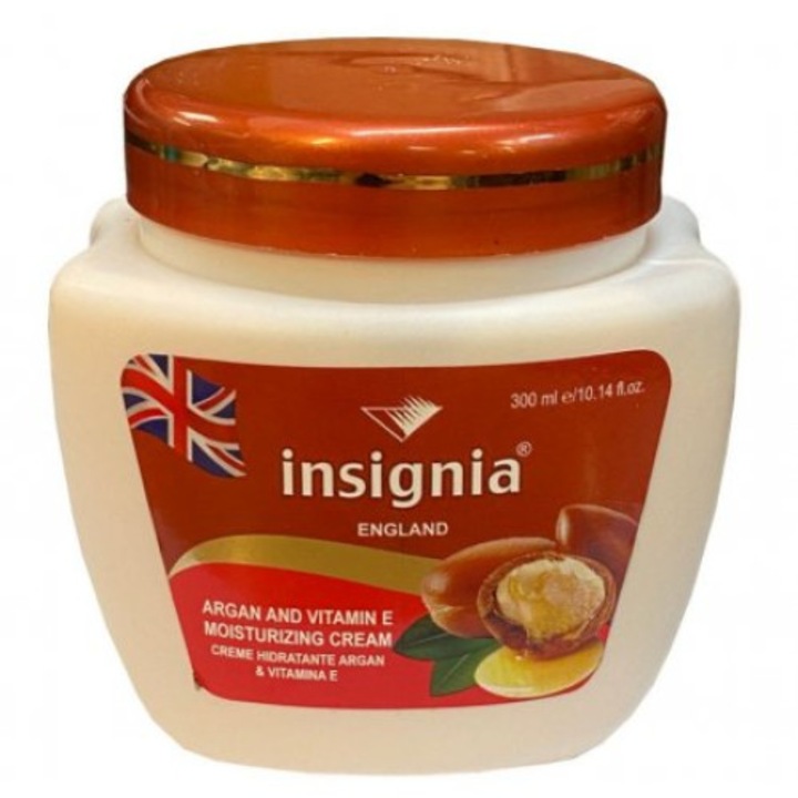 Crema hidratanta Insignia England Argan & Vitamin E, cu ulei argan si vitamina E, 300ml