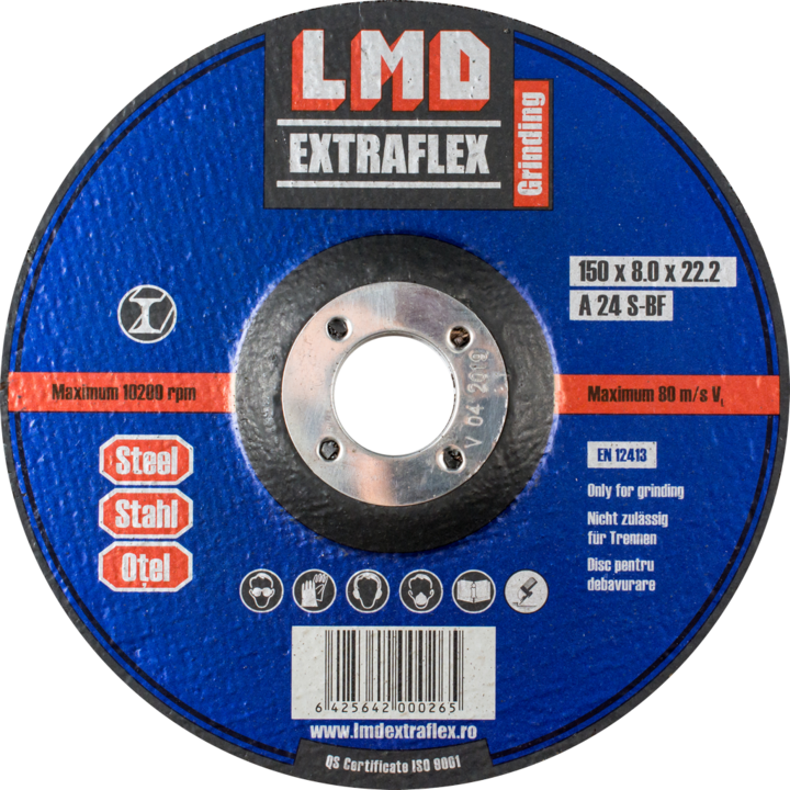 Disc abraziv securizat pentru debavurat Metal, 7 Buc/cutie, LMD EXTRAFLEX, 150x8x22.2