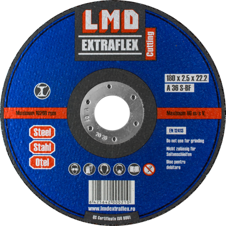 Biztonságos csiszolókorong fém vágásához, LMD EXTRAFLEX, 180x2, 5x22.2