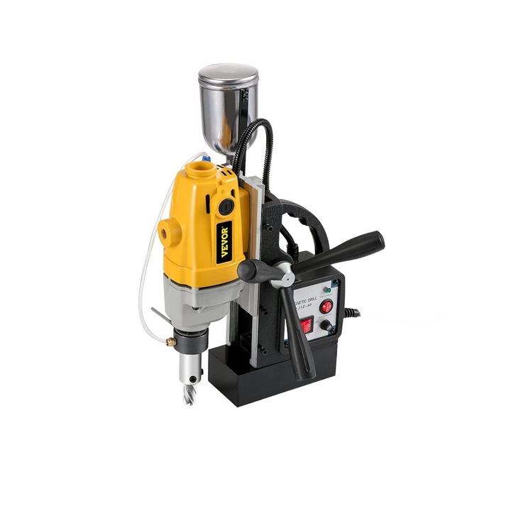 Masina de gaurit si insurubat cu stand magnetic, freze reglabile si ajustabile, Vevor MD40, putere 1100 V, tensiune alimentare 220 V, 550 de rotatii pe minut