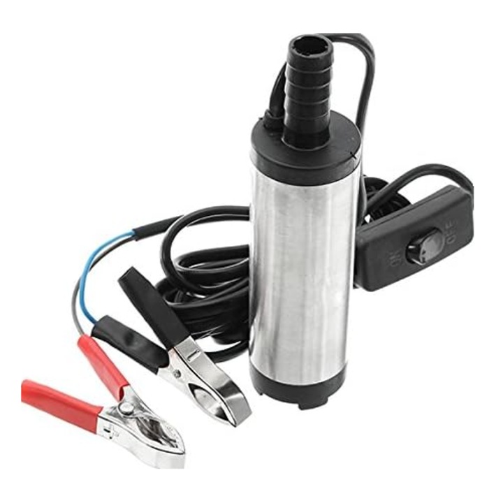 Pompa auto submersibila, mare, 12V, 52mm, Electrica, 20 l/min, argintiu/negru