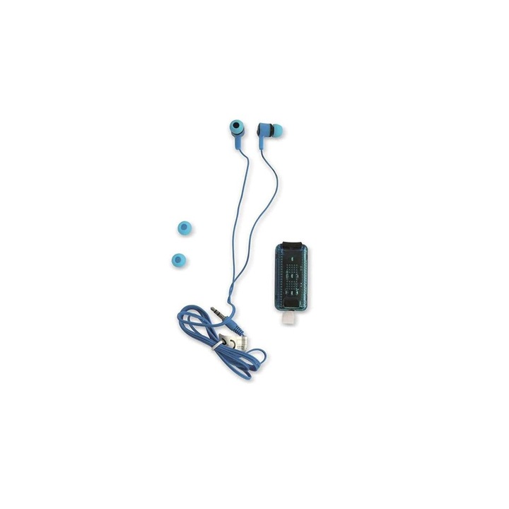 Casti sport audio In-ear cu fir, stereo, jack 3.5mm, suport cablu cu lampa LED, cablu 1.1m, Grundig