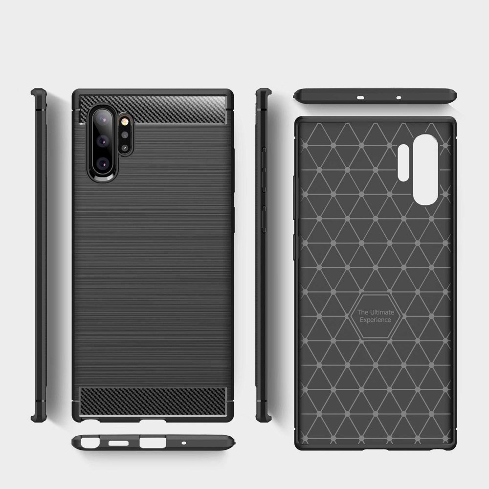 Husa telefon pentru Samsung Galaxy Note 10 Plus / 5G, TPU Carbon, Techsuit, negru