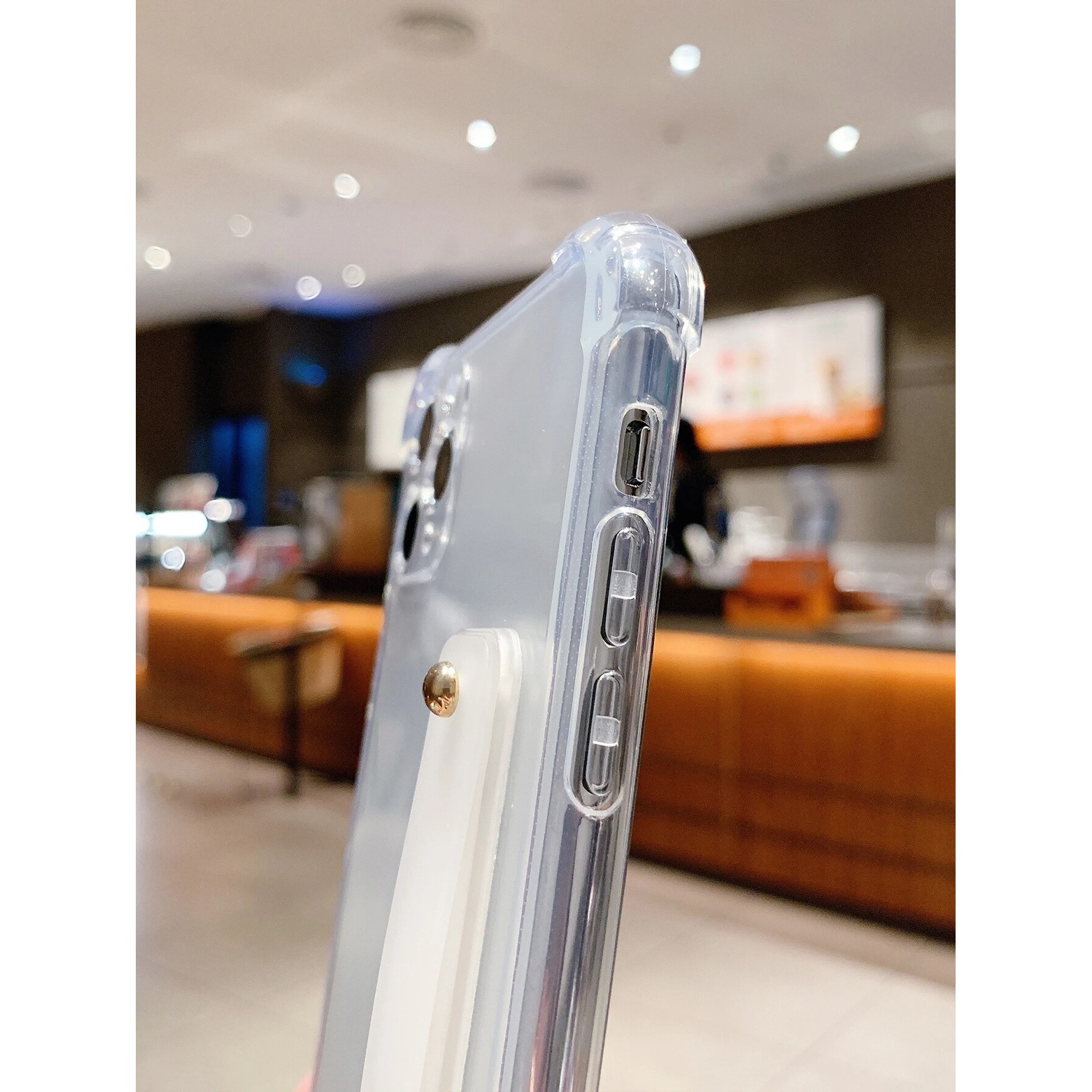 Husa compatibila cu Apple iPhone 15, Maner ajustabil (handle grip loop), Transparenta, Colturi cu absorbtie cazaturi, Waterproof, Anti-fall, Shockproof