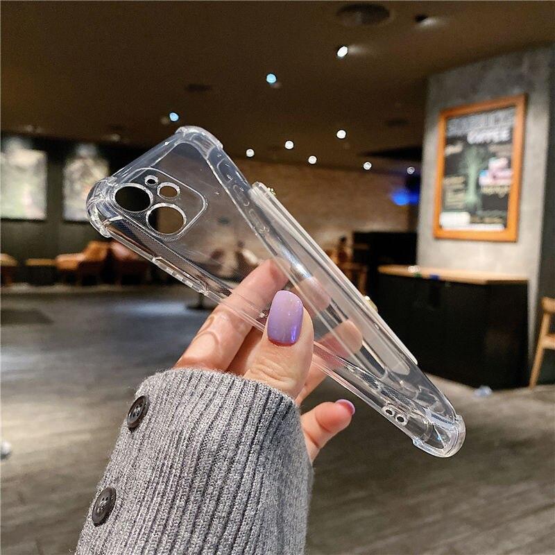 Husa compatibila cu Apple iPhone 15, Maner ajustabil (handle grip loop), Transparenta, Colturi cu absorbtie cazaturi, Waterproof, Anti-fall, Shockproof