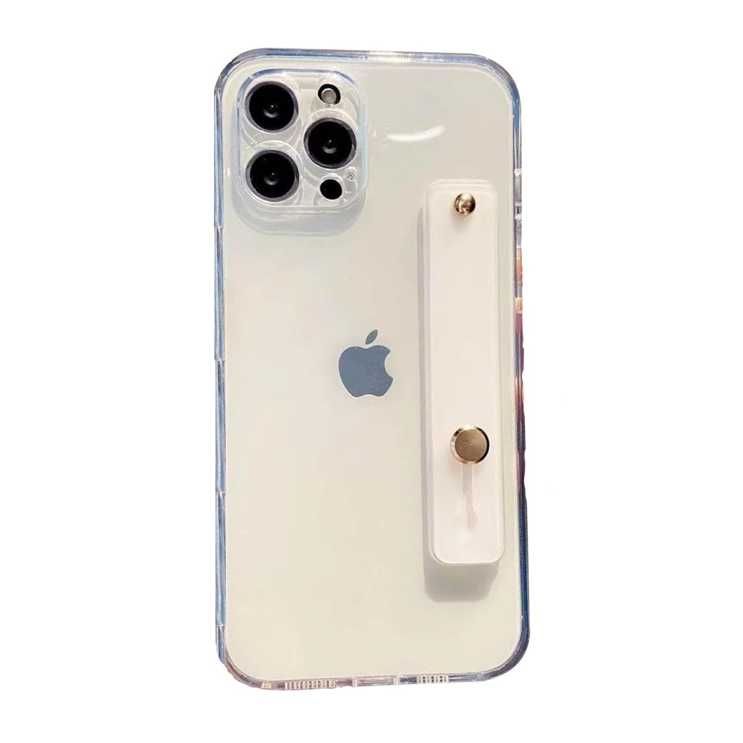Husa compatibila cu Apple iPhone 15, Maner ajustabil (handle grip loop), Transparenta, Colturi cu absorbtie cazaturi, Waterproof, Anti-fall, Shockproof