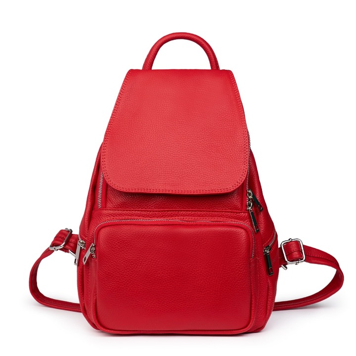 Rucsac din piele naturala Amadeus rosu