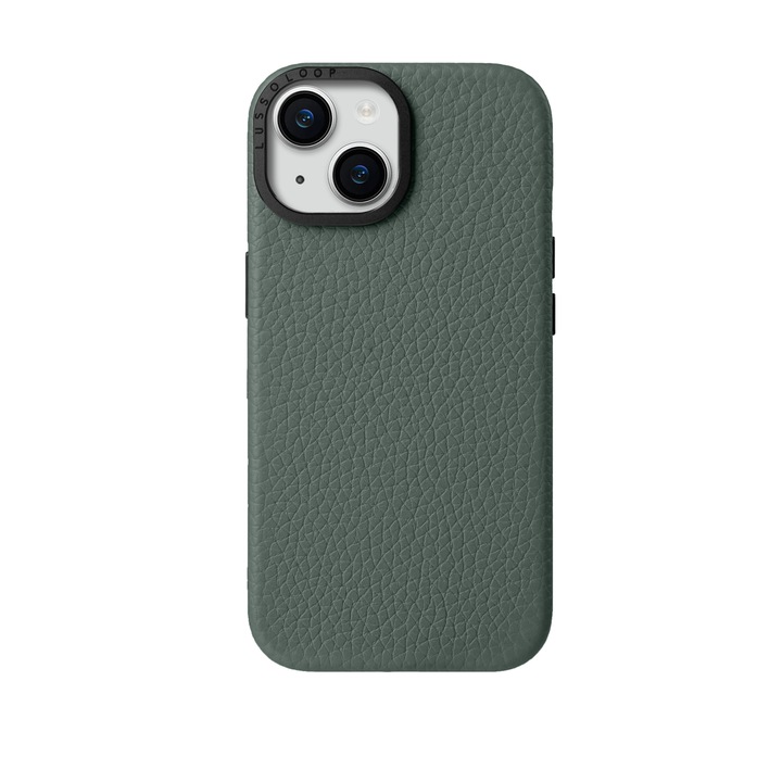 Tok iPhone 15 Plus Lussoloop Premium Leather teljes burkolat természetes bőrből, Magasszéf, Mikroszálas belső, Kézzel készített, Zöld