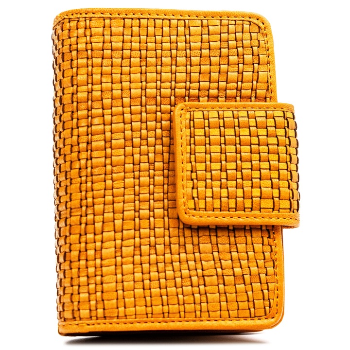 Portofel femei, Rovicky, R-613-DDW, Galben, 13.5 x 9 x 3 cm