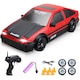 Masina cu telecomanda, RC, speciala pentru drift, 4WD, 15km/h, lumini led, cauciucuri interschimbabile, Culoare Rosu