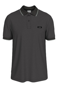CALVIN KLEIN, Tricou polo slim fit din material pique, Negru, M