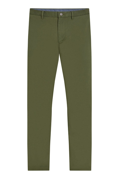 Tommy Hilfiger, Pantaloni chino cu croiala dreapta Denton, Verde padure
