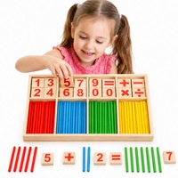 Set de 72 Jucarii educationale pentru matematica Montessori, JESWO®, Numaratoare din Lemn, Cultivati conceptul de numere pentru copil, Multicolor