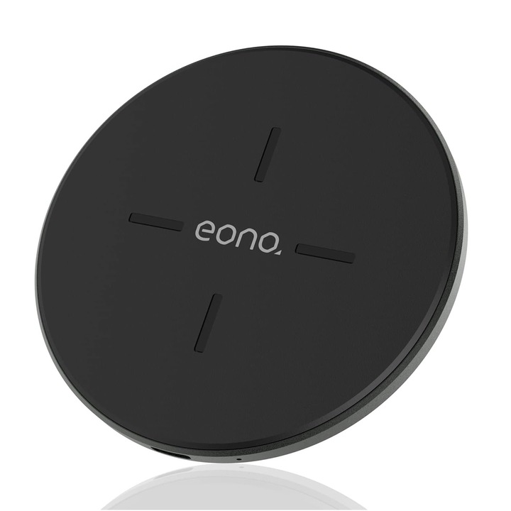 Incarcator wireless, Eono, Negru, 9 cm
