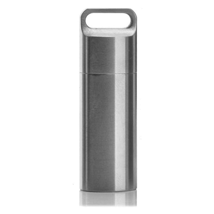 Кутия за хапчета JUP 6802415 8865-18, Кръгла, 1 отделение, Метал, Сребрист, 6 x 2 см