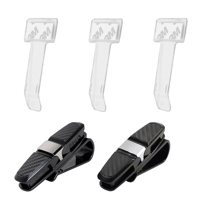 Set 5 Suporturi bilet Parcare auto, Minetgnon®, Suport/ clema parbriz pentru tichet de parcare, vigneta, numar telefon, Plastic, 40x74mm