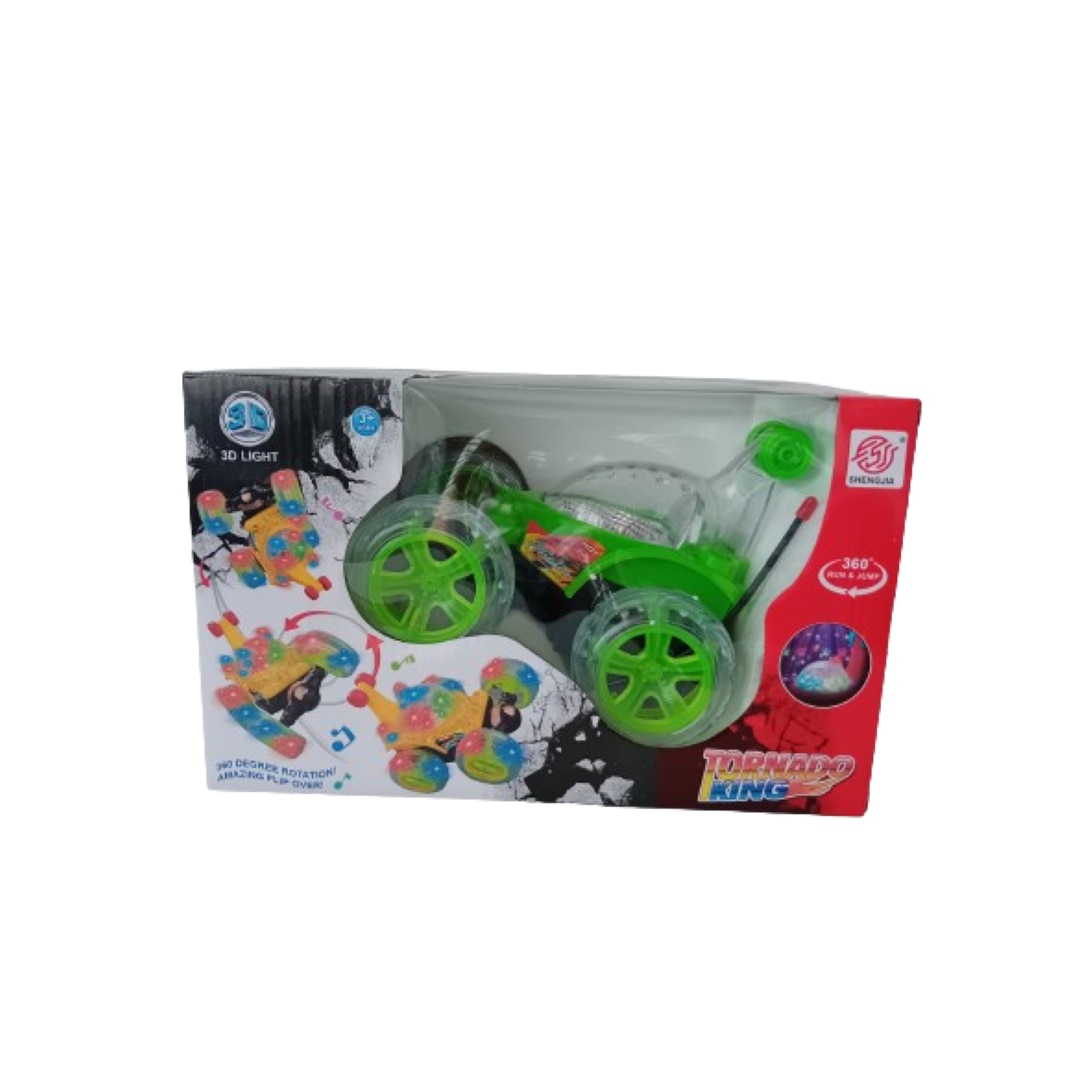 Masina Tornado King 3D cu telecomanda, rosie, rotatie 360 grade, lumini ...