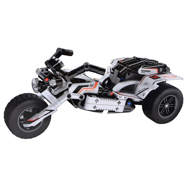 IMMaster - Motocicleta - Set de constructie - 198 de piese, poate fi combinat cu setul de constructie gokart