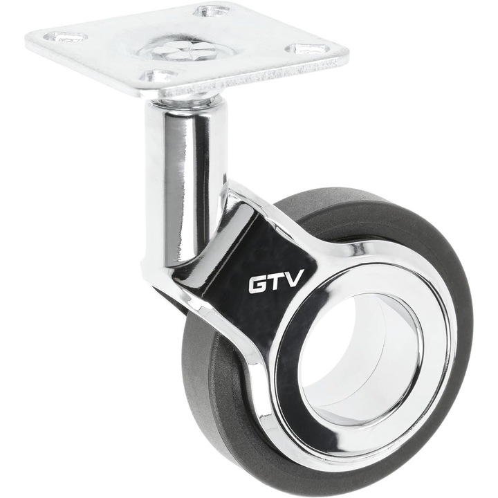 Rola fara frana GIRA Ø75 mm, negru-crom