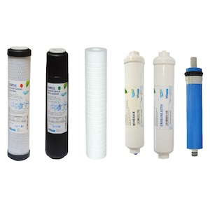 Set 6 filtre osmoza inversa pentru statie AQUAPUR cu mineralizare si pompa