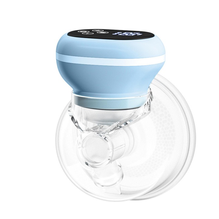 SIMBASTY hordozható elektromos mellszívó, BPA mentes, 210 ml, kihangosító, masszázs funkció, 3 üzemmód és 9 szívási fokozat LED kijelzővel, visszafordulásgátló, utazásra és otthonra, újratölthető, usb kábel