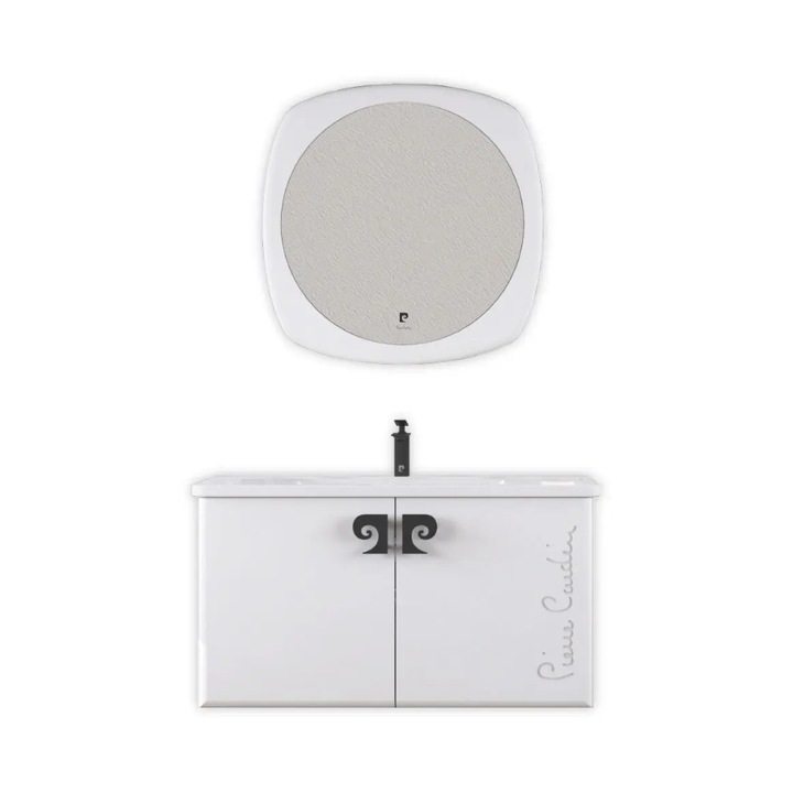 Set mobilier baie Pierre Cardin Star, 3 piese, 105 cm, alb