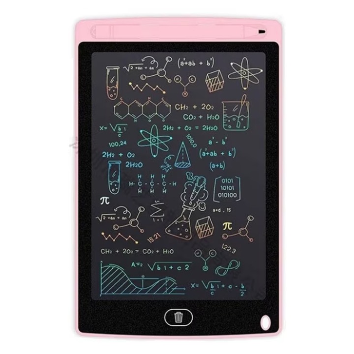 Tableta Digitala Color 12 inch, de Scris si Desenat cu Ecran LCD, pentru Copii, 29 cm, Roz, Neo™