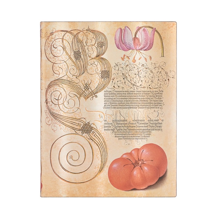 Caiet, Paperblanks Lily & Tomato, 180 x 230 mm, linii largi, coperta moale, 88 de coli, Multicolor